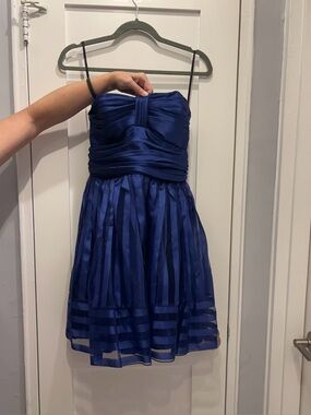 Vintage Betsey Johnson Blue Strapless Party Dress (straps included)